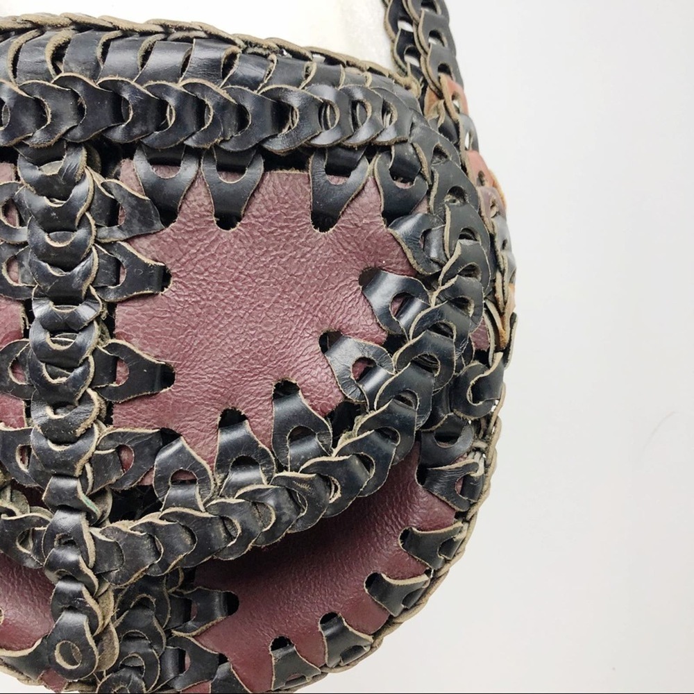 Vintage Leather Patchwork Bohemian Crossbody Mess… - image 4